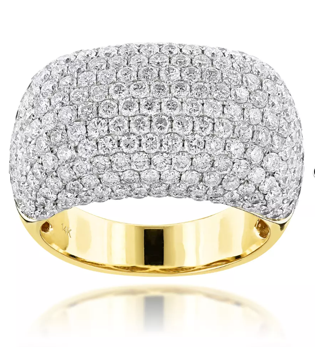 Men's 7.05ct Lab-Grown Diamond Ring in 14K Yellow Gold – Exquisite Luxury and Bold Design