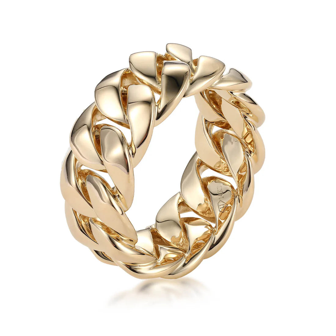 Men's Solid 14K Gold Cuban Link Ring – Premium Luxury Jewelry for