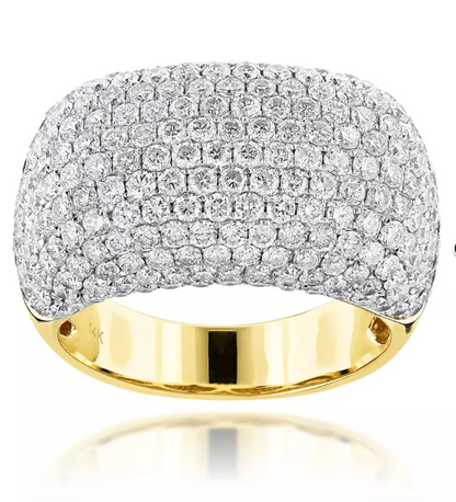 Men's  7.05ct Lab-Grown Diamond Ring in 14K Yellow Gold – Exquisite Luxury and Bold Design