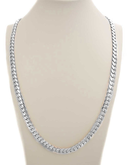 14 MM White Gold Cuban Link Chain (10K Gold)