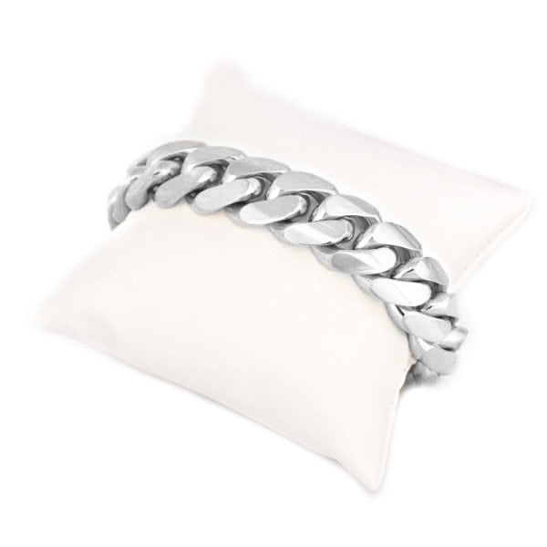 14 MM Silver Cuban Link Bracelet